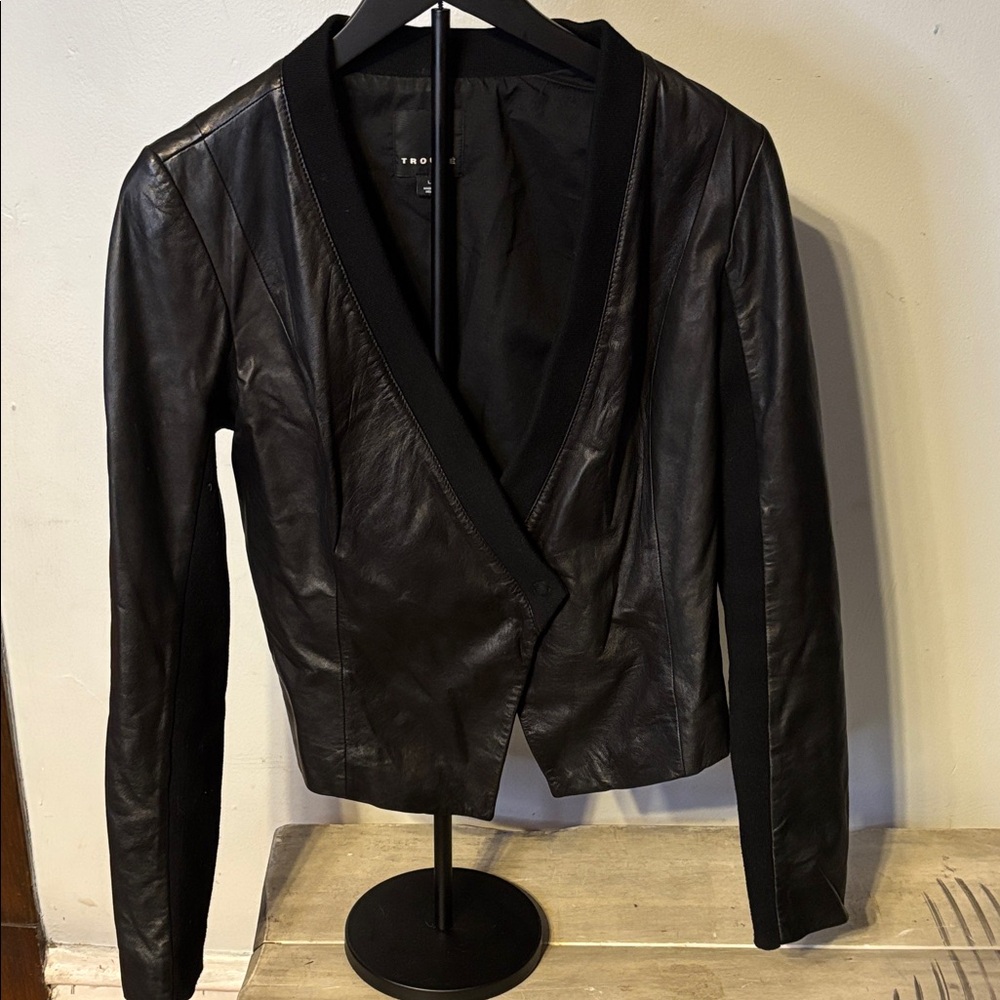 Trouve Women's Black Leather Jacket